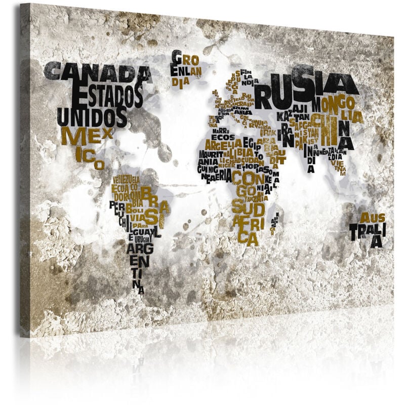 

348 - Cuadros Modernos Impresión de Imagen Artística Digitalizada | Mapamundi Con Nombres Países | 1 Pieza 120x80cm - Dekoarte