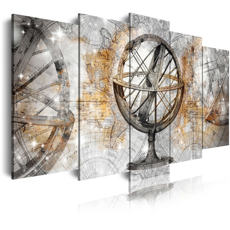 

452 - Cuadros Modernos Impresión de Imagen Artística Digitalizada | Mapamundi Bola del Mundo | 5 Piezas 150x80cm - Dekoarte