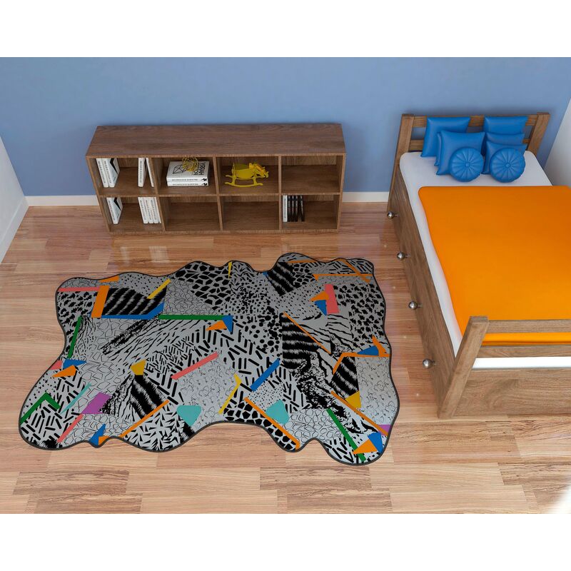 

AL05 | Alfombra Moderna Decorativa Irregular Antideslizante de Pelo Corto | 230x160cm | Manchas Animales Multicolor - Dekoarte