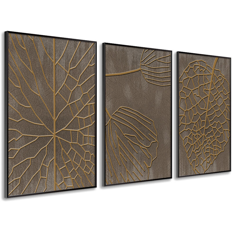 

Cuadro Moderno Sofisticado con Marco incluido | Cuadro impreso en MDF | Nature, Plantas, Nórdico | 3 piezas 150x70 cm - Dekoarte