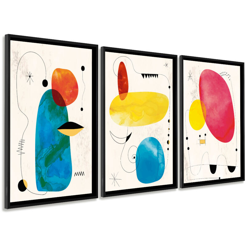 

Cuadros Trípticos Decorativos Modernos Sofisticados con Marco en PVC | Póster con acrilico 0,5mm | Nordico, Abstracto, Memphis | 2 piezas 100x70 cm