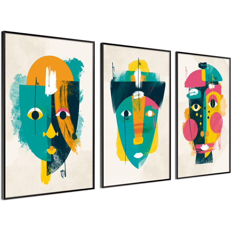 

DekoArte - Cuadro Moderno Sofisticado con Marco incluido | Cuadro impreso en MDF | Nordico, Abstracto, Picasso | 3 piezas 150x70 cm