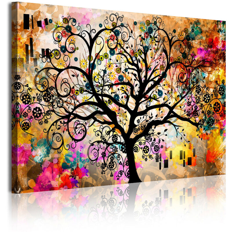 

350 - Cuadros Modernos Impresión de Imagen Artística Digitalizada | Arte Árbol de la Vida de Gustav Klimt | 1 Pieza 120x80cm - Dekoarte