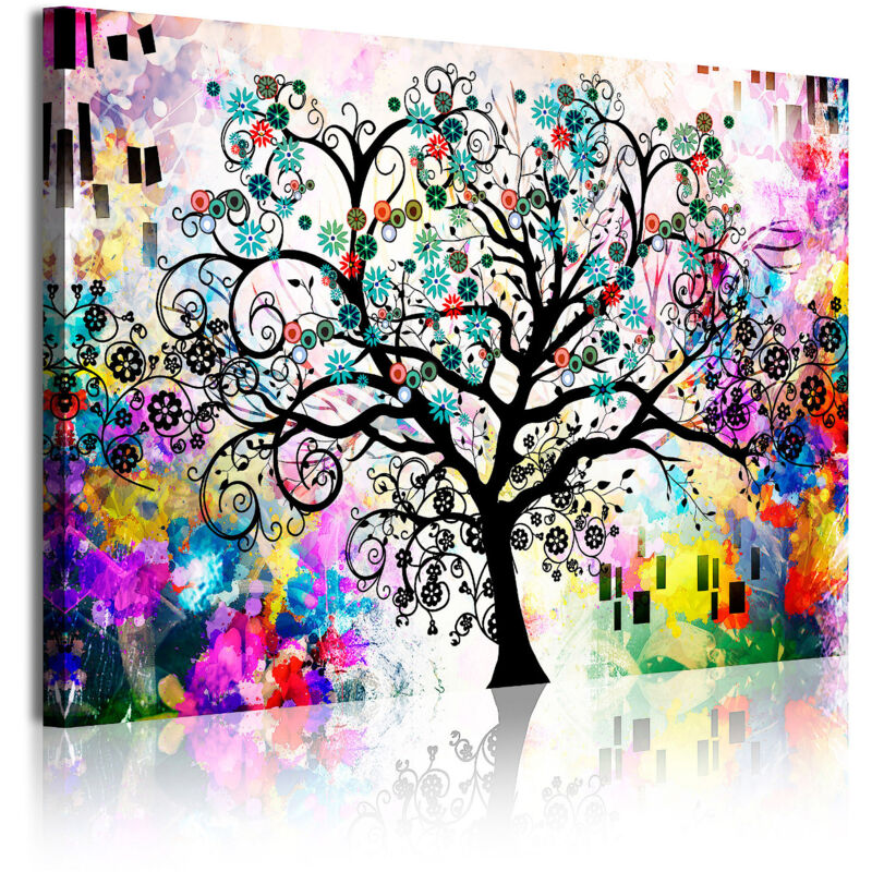 

364 - Cuadros Modernos Impresión de Imagen Artística Digitalizada | Abstracto Árbol de la Vida de Gustav Klimt | 1 Piezas 120x80cm - Dekoarte