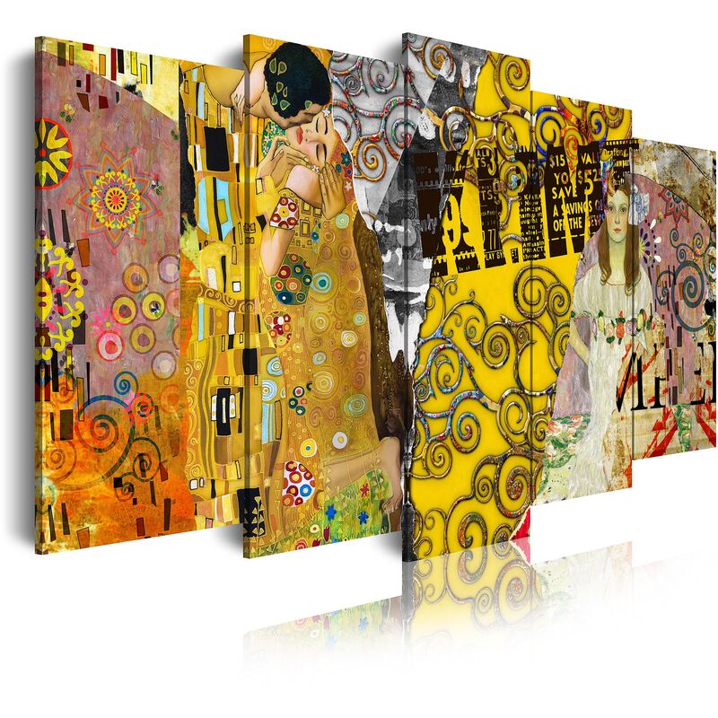 

503 - Cuadros Modernos Impresión de Imagen Artística Digitalizada | Árbol de la Vida de Gustav Klimt | 5 Piezas 150x80cm - Dekoarte