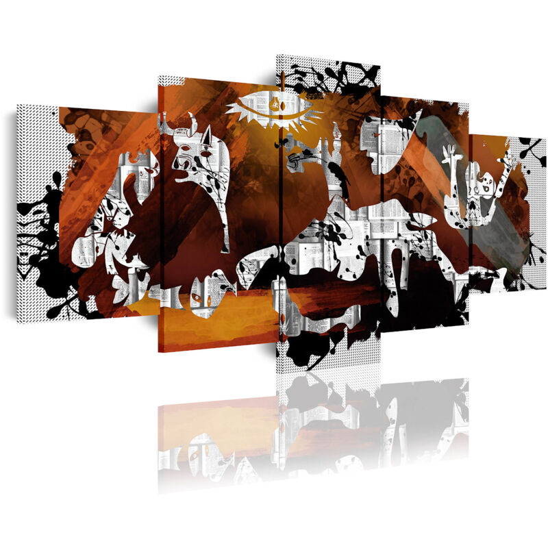

Dekoarte - 428 - Cuadros Modernos Impresión de Imagen Artística Digitalizada | Abstractos Arte Picasso Guernica | 5 Piezas 200x100cm XXL