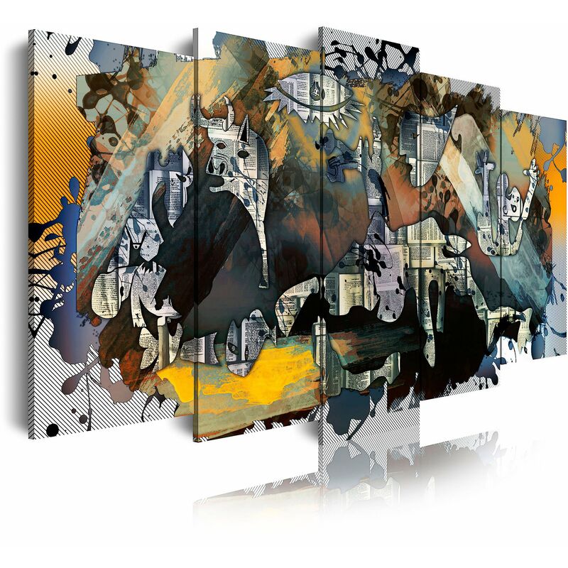 

Dekoarte - 524 - Cuadros Modernos Impresión de Imagen Artística Digitalizada | Abstractos Picasso Guernica | 5 Piezas 150x80cm