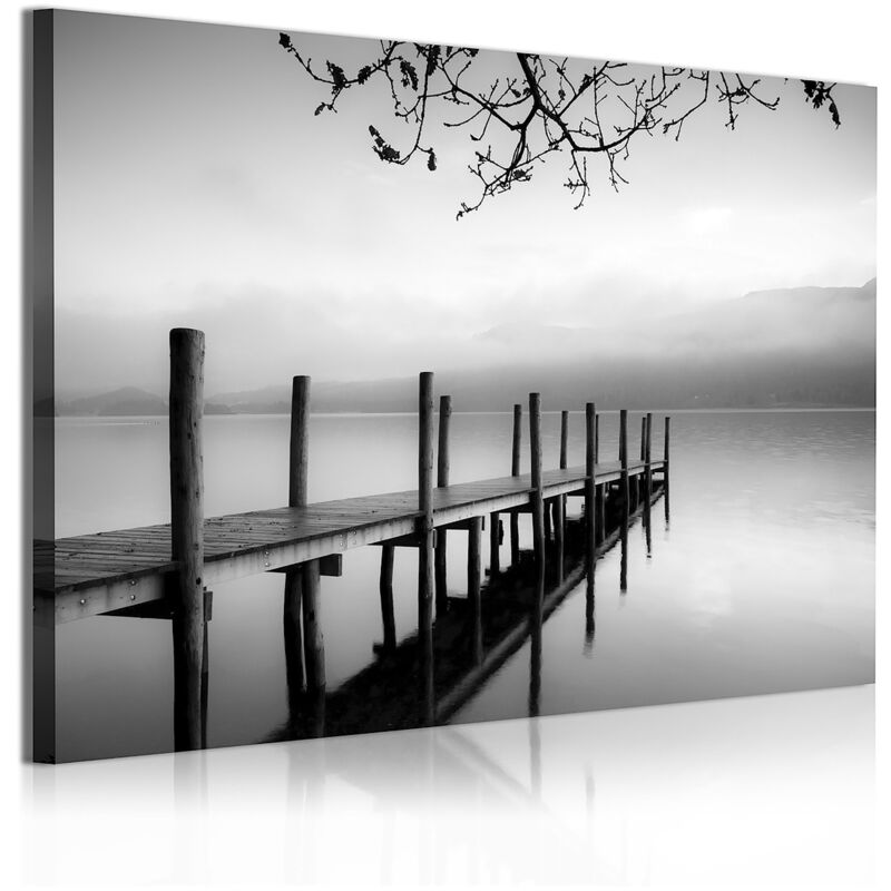 

313 - Cuadros Modernos Impresión de Imagen Artística Digitalizada | Paisaje de Agua Blanco y Negro | 1 Pieza 120x80cm - Dekoarte