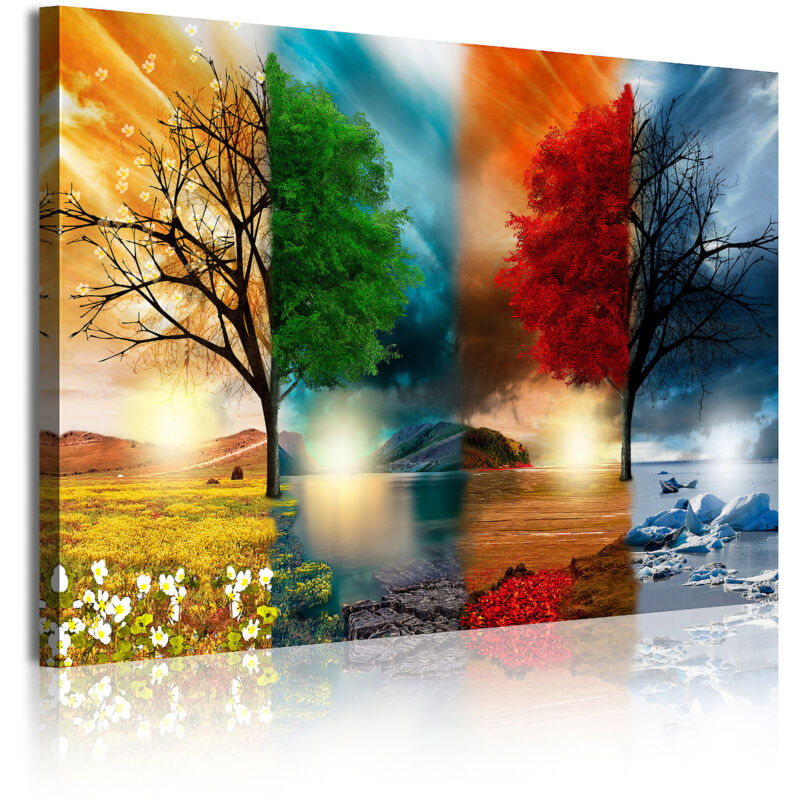 

Dekoarte - 320 - Cuadros Modernos Impresión de Imagen Artística Digitalizada | Paisaje Cuatro Estaciones | 1 Pieza 120x80cm