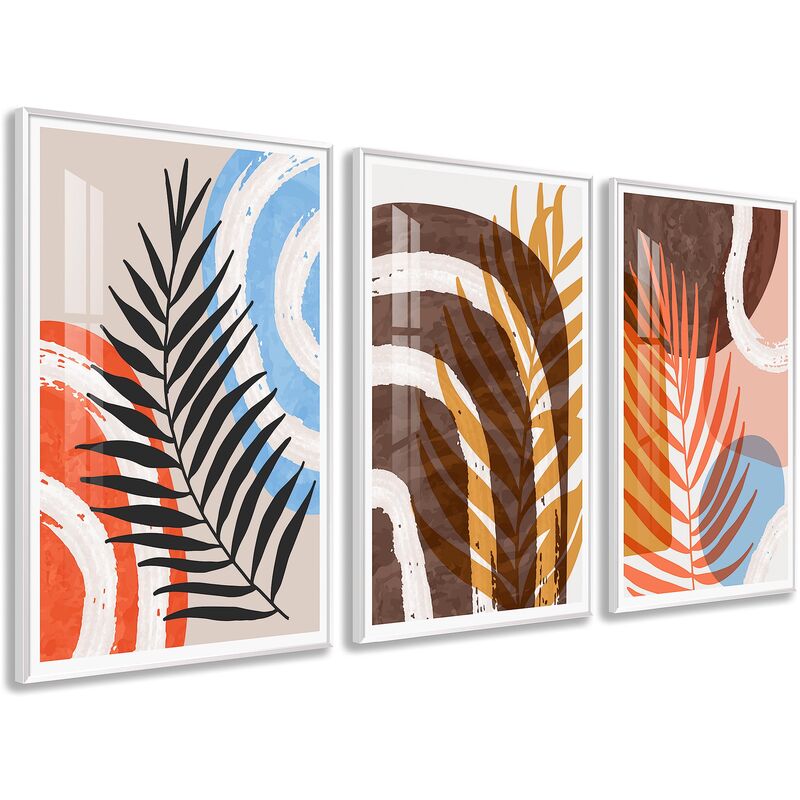 

DekoArte - Cuadros Trípticos Decorativos Modernos Sofisticados con Marco en PVC | Póster con acrilico 0,5mm | Nordico, Nature, Minimalista | 3 piezas