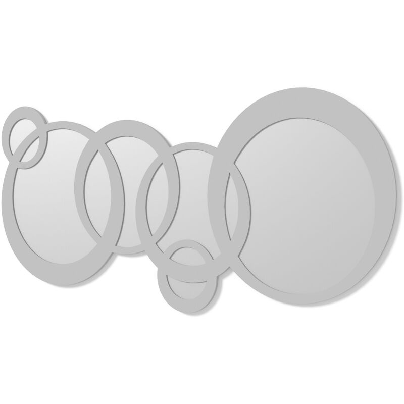 

E005 - Espejos Decorativos Modernos De Pared | Espejos Sofisticados Grandes Circulos Color Plata | 1 Pieza 140x70cm - Dekoarte
