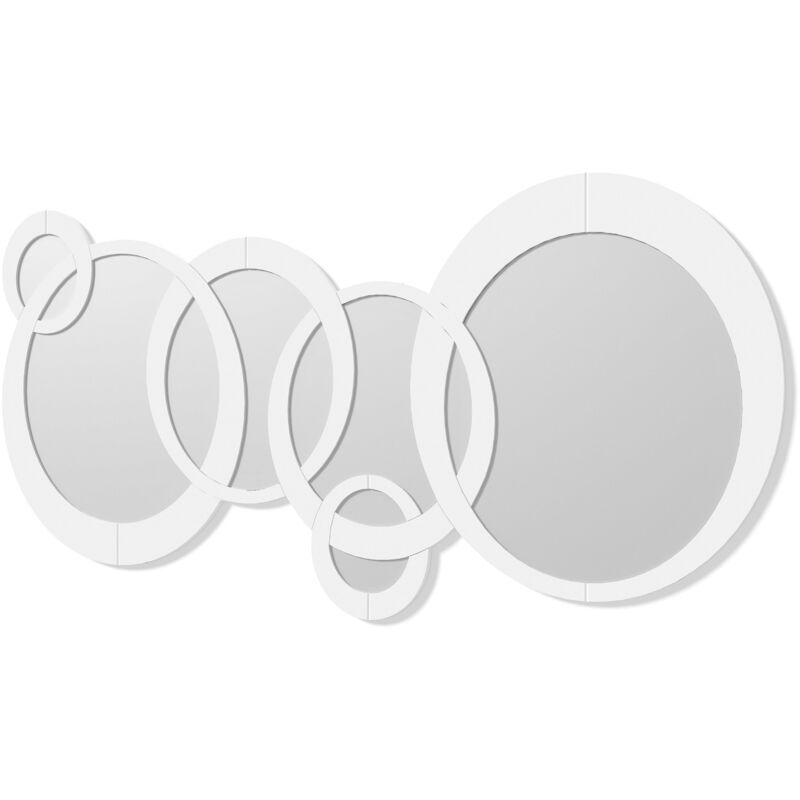 

E007 - Espejos Decorativos Modernos De Pared | Espejos Sofisticados Grandes Circulos Color Blanco | 1 Pieza 140x70cm - Dekoarte