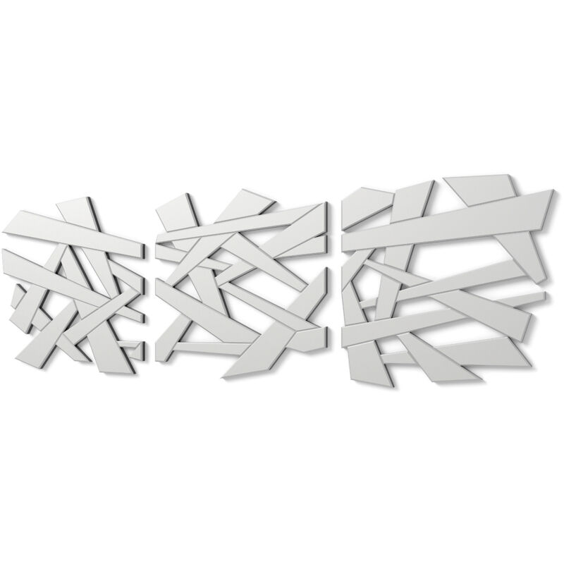 

E015 - Espejos Decorativos Modernos De Pared | Espejos Sofisticados Grandes Tríptico Color Plata | 3 Piezas 60x60cm - Dekoarte
