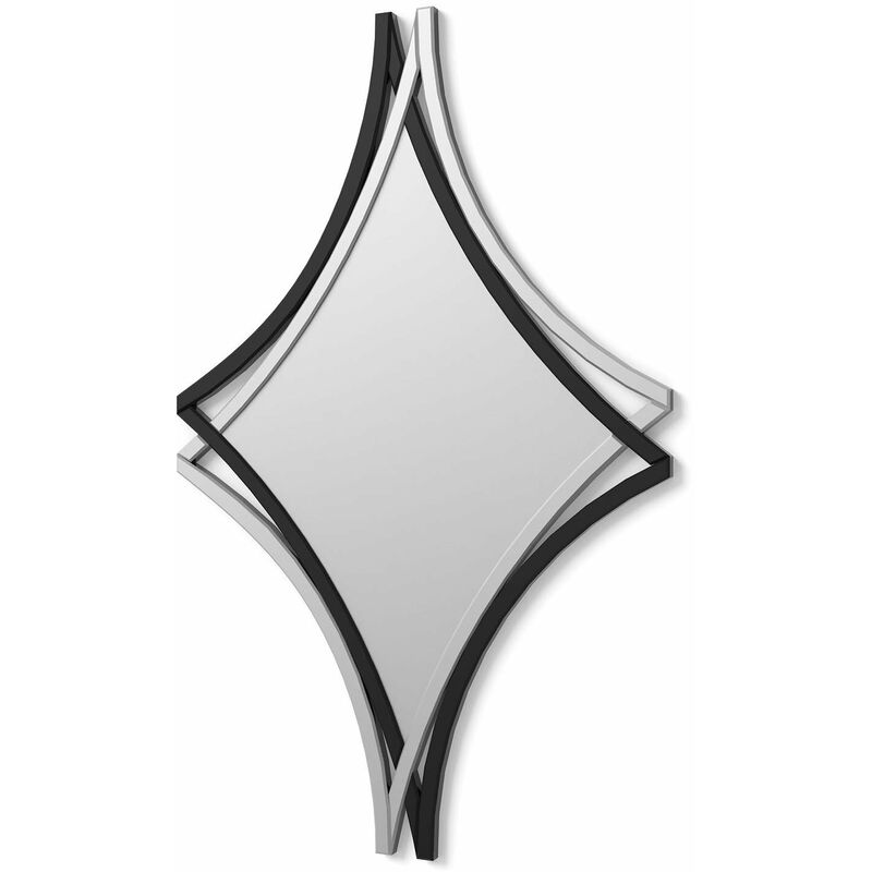 

E017 - Espejos Decorativos Modernos De Pared | Espejos Sofisticados Grandes Color Plata y Negro | 1 Pieza 110x70cm - Dekoarte