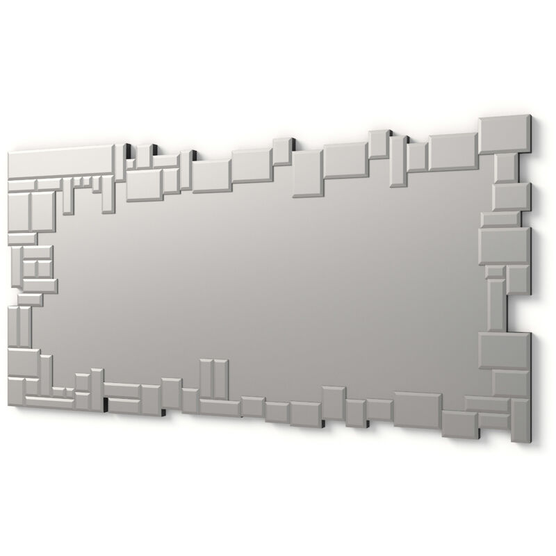 

DekoArte E023 - Espejos Decorativos Modernos De Pared | Espejos Sofisticados Grandes Rectangular Color Plata | 1 Pieza 140x70cm