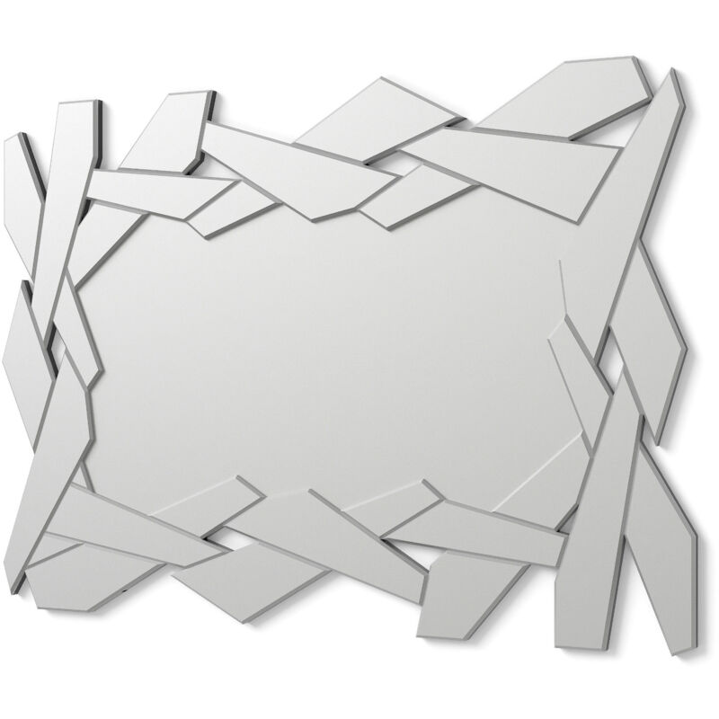

DekoArte E029 - Espejos Decorativos Modernos De Pared | Espejos Sofisticados Grandes Rectangular Color Plata | 1 Pieza 110x80cm
