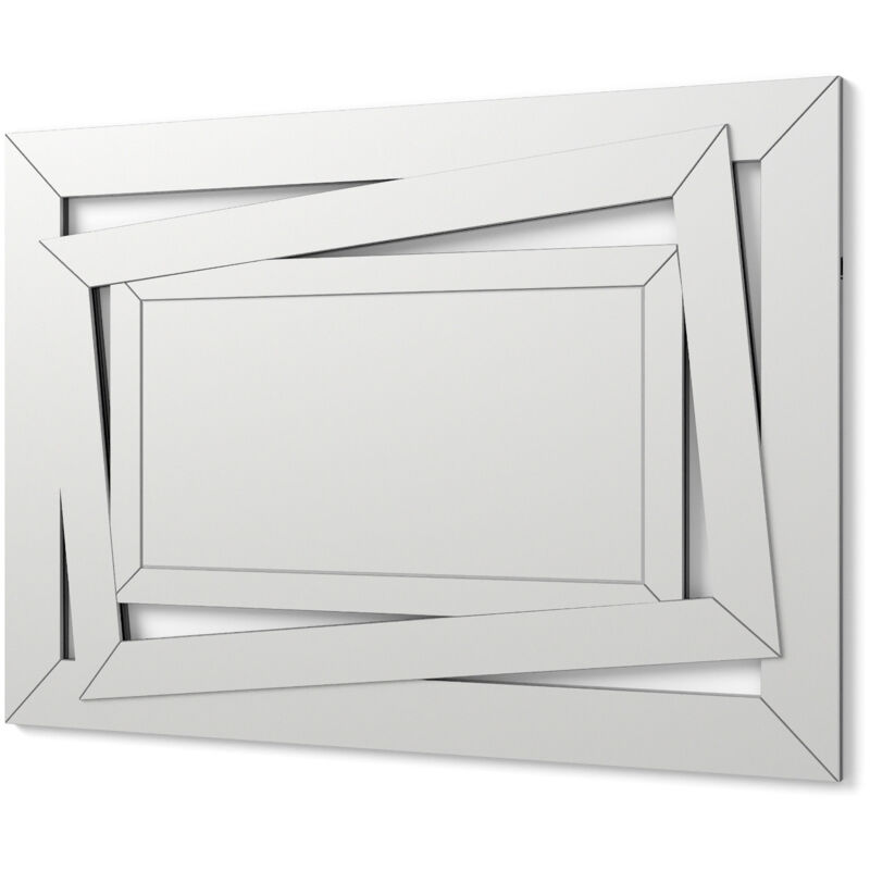 

DekoArte E034 - Espejos Decorativos Modernos De Pared | Espejos Sofisticados Grandes Rectangular Color Plata | 1 Pieza 100x70cm