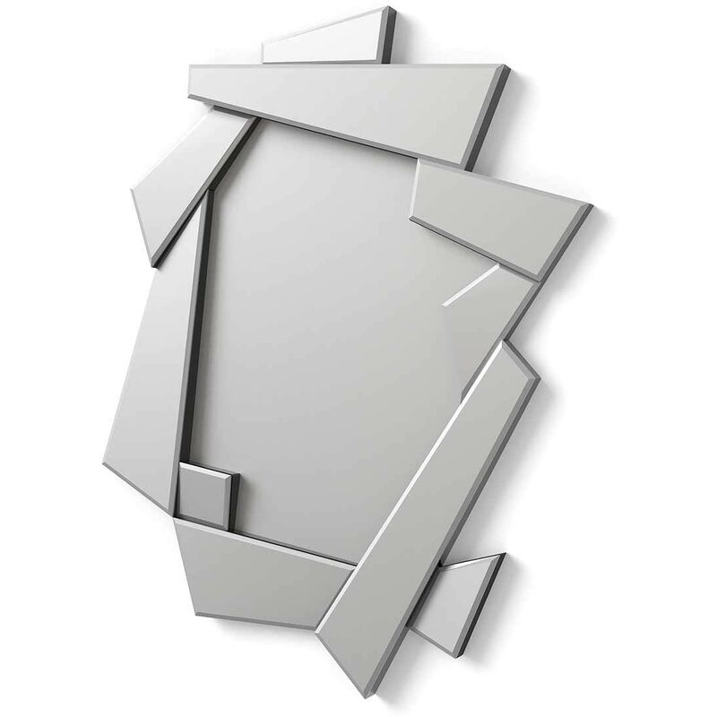 

E039 - Espejos Decorativos Modernos De Pared | Espejos Sofisticados 3D Rectangular Color Plata | 1 Pieza 90x70cm - Dekoarte