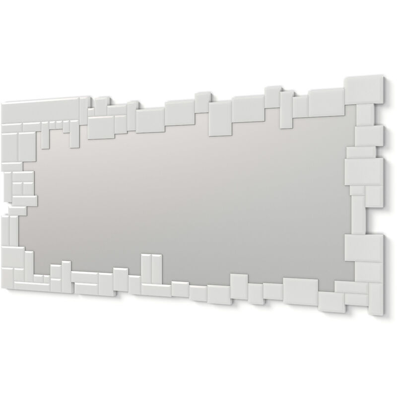 

E062 - Espejos Decorativos Modernos De Pared | Espejos Sofisticados Grandes Rectangular Color Blanco | 1 Pieza 140x70cm - Dekoarte