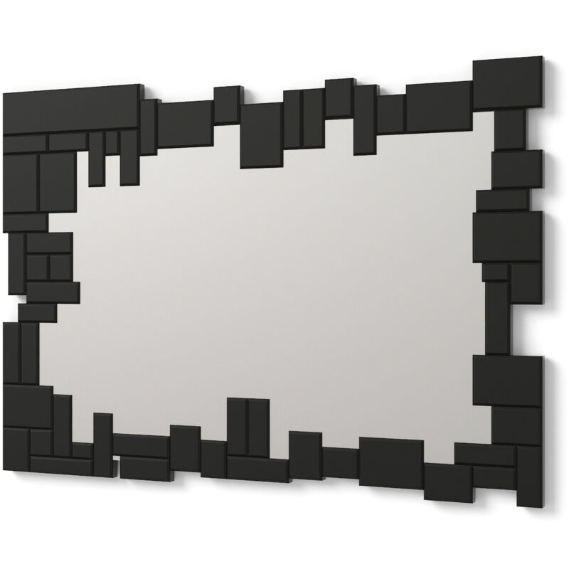 

DekoArte E065 - Espejos Decorativos Modernos De Pared | Espejos Sofisticados Grandes Rectangular Color Negro| 1 Pieza 100x70cm