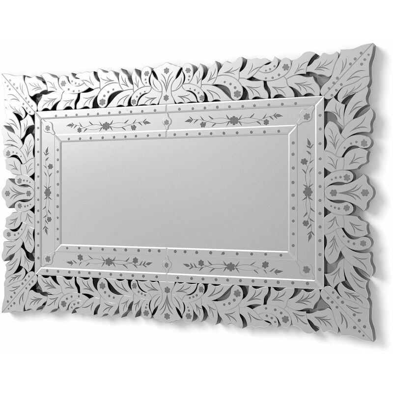

VN009 - Espejos Venecianos Modernos De Pared | Espejos Sofisticados Clásicos Color Plata | 1 Pieza 120 x 78 cm - Dekoarte