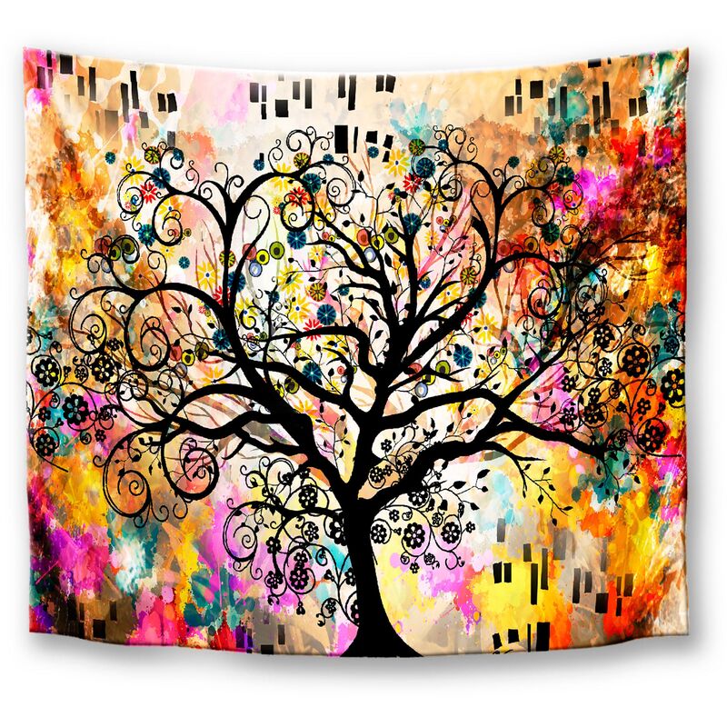 

TP16 - Tapiz Moderno De Pared Impresión Artística Digitalizada | Tela poliéster 100% | Estilo Abstracto Árbol De La Vida Gustav Klimt | 150 x 130 cm