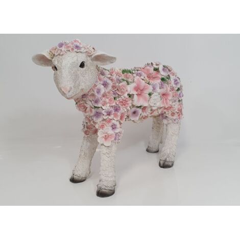 Dekofigur Blumenschaf stehend 35 x 15 x 44 cm