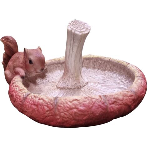 Dekofigur Eichhörnchen Tränke 24 cm rot weiß Gartenfigur