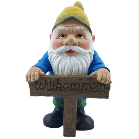 Dekofigur Gartenzwerg Willkommen 43,5 x 23 x 20,5 cm Dekofigur