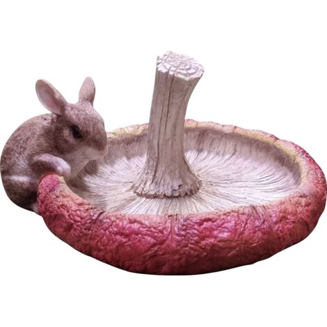 Dekofigur Hasen Tränke 23 cm rot weiß Gartenfigur