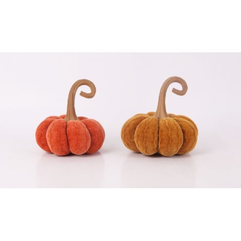 Dekofigur Kürbis Polyresin 14 cm orange braun 2 Stück Weihnachtscharaktere