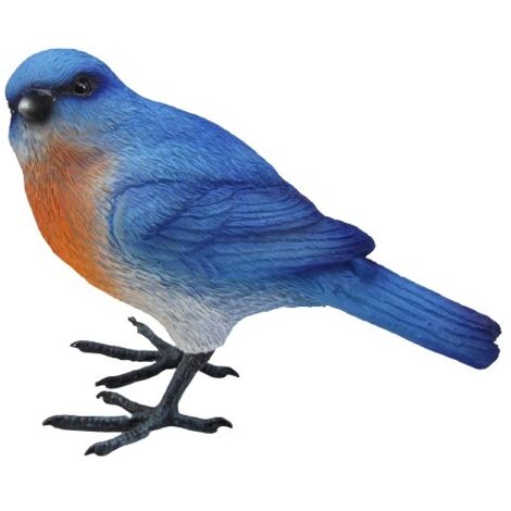 Dekofigur Vogel 9,5 x 12 cm blau orange Skulptur
