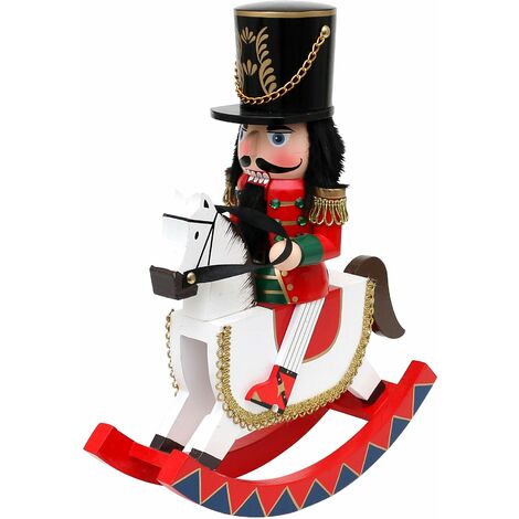 Dekohelden24 - Schiaccianoci in legno a forma soldato, colore rosso e bianco, 30 cm