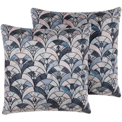 Dekokissen 2er Set KOODAL 45 x 45 cm Bunt Geometrisches Muster
