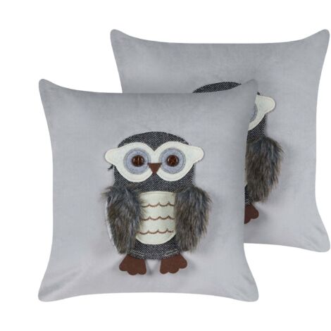Dekokissen 2er Set OPHRYS Samtstoff 45 x 45 cm Grau