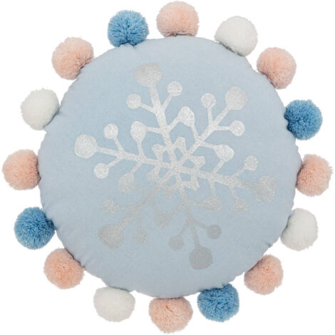 Dekokissen mit Pompons HIVER, rund