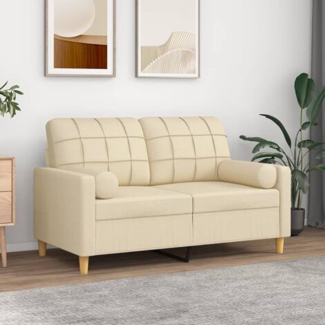 Dekokissen Set von 2 Creme Ø15x50 cm Stoff