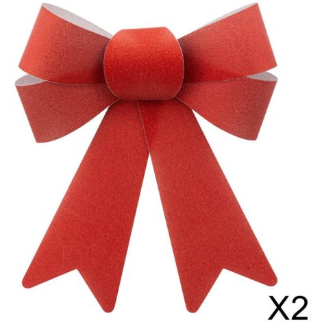 Dekoration Schleife Pailletten Kleines Modell x 2 14x18cm rot - Feeric lights & christmas