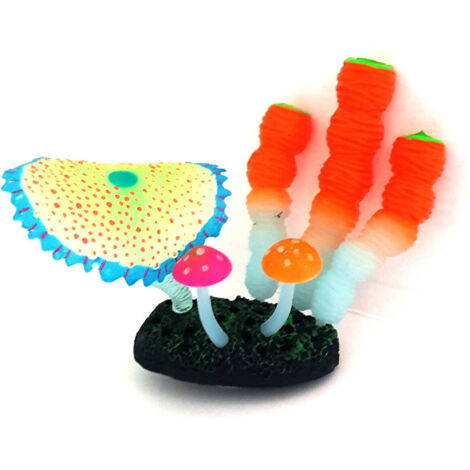 DEKORATIONPFLANZEPILZEAQUARIUMLOTUSBLÄTTERFLUORESZIERENDEPILZEFISCHE
