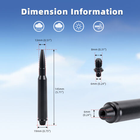 Dekorative Autoantenne, kompatibel mit Jeep Wrangler JK JKU JL JLU 07-21, Einzelpackung.