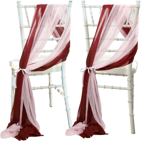 [Dekorative Bänder für Stühle] + [8 Paar] + [A1] + [Zweifarbiges Polyester für Hochzeiten]