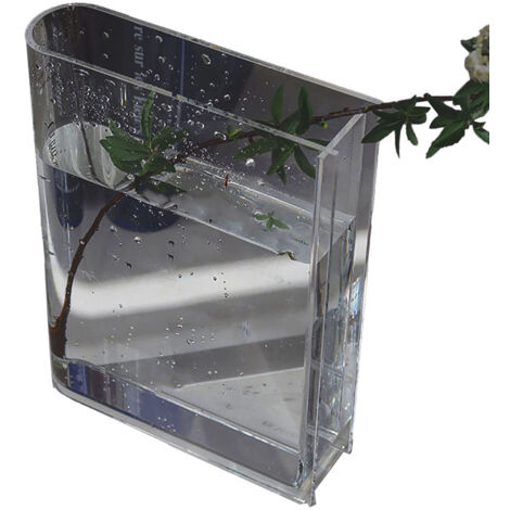 Dekorative Buchvase für Blumen – Künstlerische und kulturelle Dekoration für Schlafzimmer, Büro oder Wohnzimmer – Transparentes Modell mit schwarzen Mustern