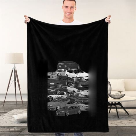 Dekorative Decke mit Autoemblem-Motiv, 80 x 100 cm – Ganzjahres-Wohnaccessoire für Wohn- und Schlafzimmer