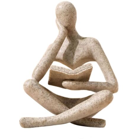 Dekorative Denkerfigur fürs Regal – Abstrakte Skulptur, die einen lesenden Denker darstellt eine moderne und ästhetisch ansprechende Dekofigur, ideal für Wohnzimmer, Büro, Regal oder Tisch.