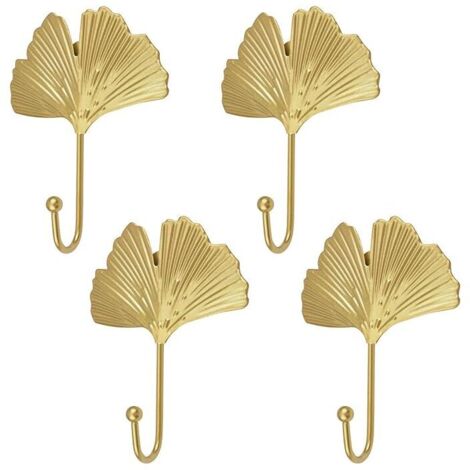 Dekorative Eisenhaken in Form von Ginkgoblättern, Wandhaken in Ginkgoblattform, moderner Schlüsselanhänger, einzinkige goldene Wandhaken für Hüte, Dekoration