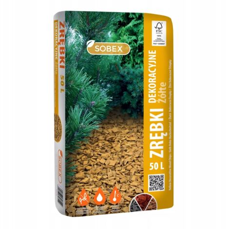 Dekorative gelbe Holzspäne 50L
