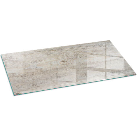 Dekorative Glasplatte für Kaminofen Schutzplatte mit ESG Sicherheitsglas Funkenschutzplatte Glasboden für Kamin Helle Holzstruktur 125x50 cm