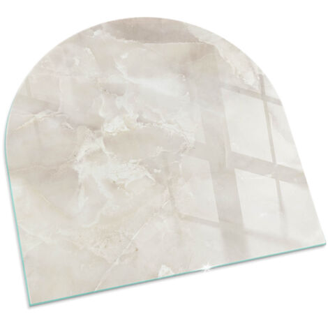 Dekorative Glasplatte für Kaminofen Schutzplatte mit ESG Sicherheitsglas Funkenschutzplatte Glasboden für Kamin Natürliches Marmormuster 100x100 cm