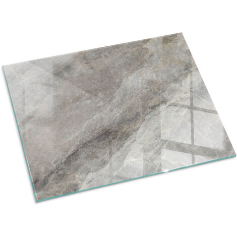 Dekorative Glasplatte für Kaminofen Schutzplatte mit ESG Sicherheitsglas Funkenschutzplatte Glasboden für Kamin Natursteinmuster 80x60 cm