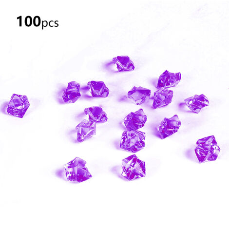 Dekorative künstliche Eissteine aus Acryl – 100 Stück – 11 x 14 mm – Sortiment in 15 leuchtenden Farben